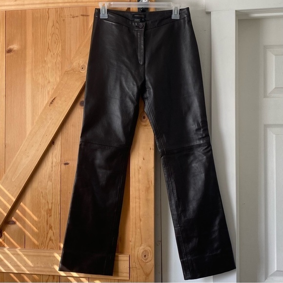 BCBGMaxAzria 100% Leather Brown Pants - Picture 1 of 8